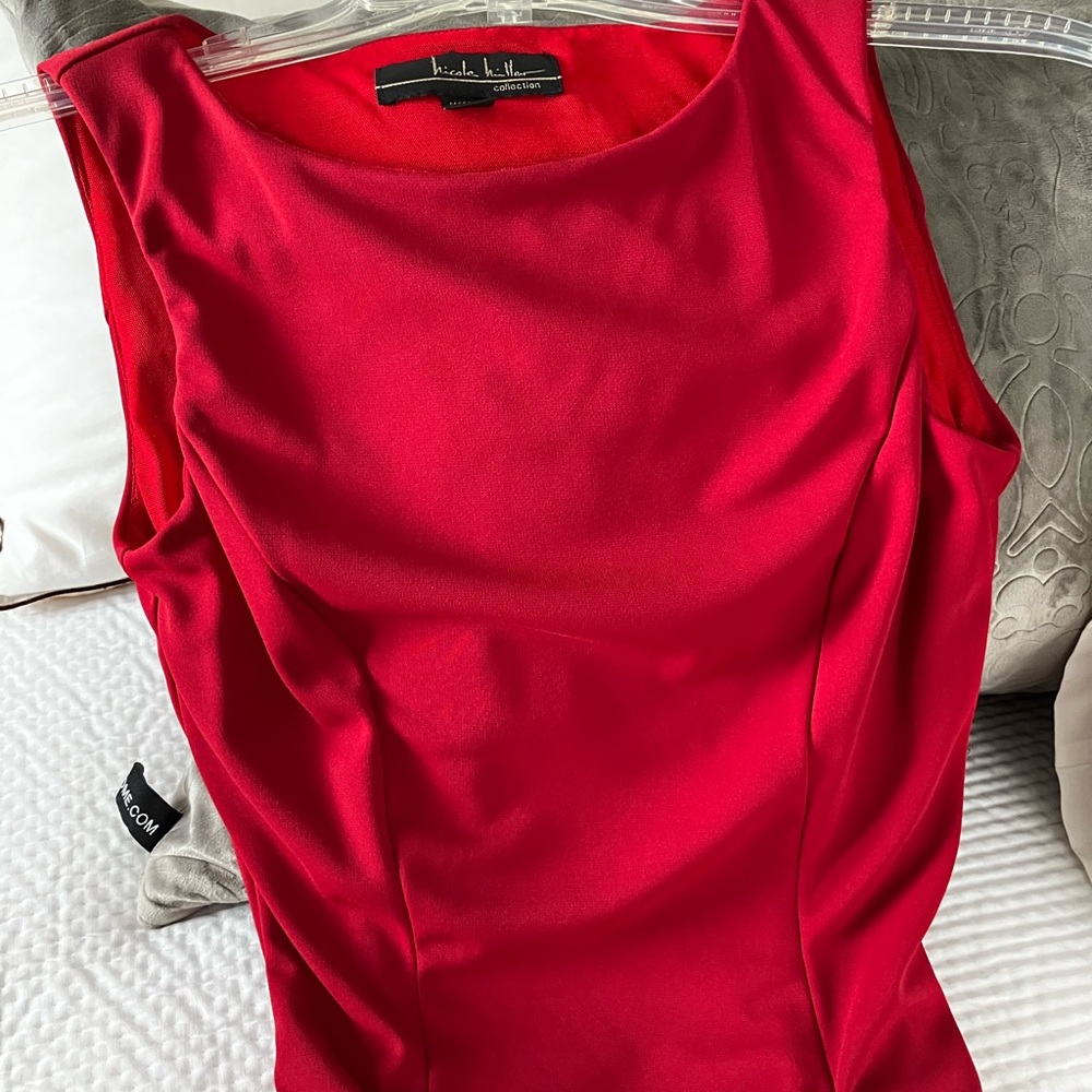 Nicole Miller Red Body Con Dress 👗 - Picture 2 of 8